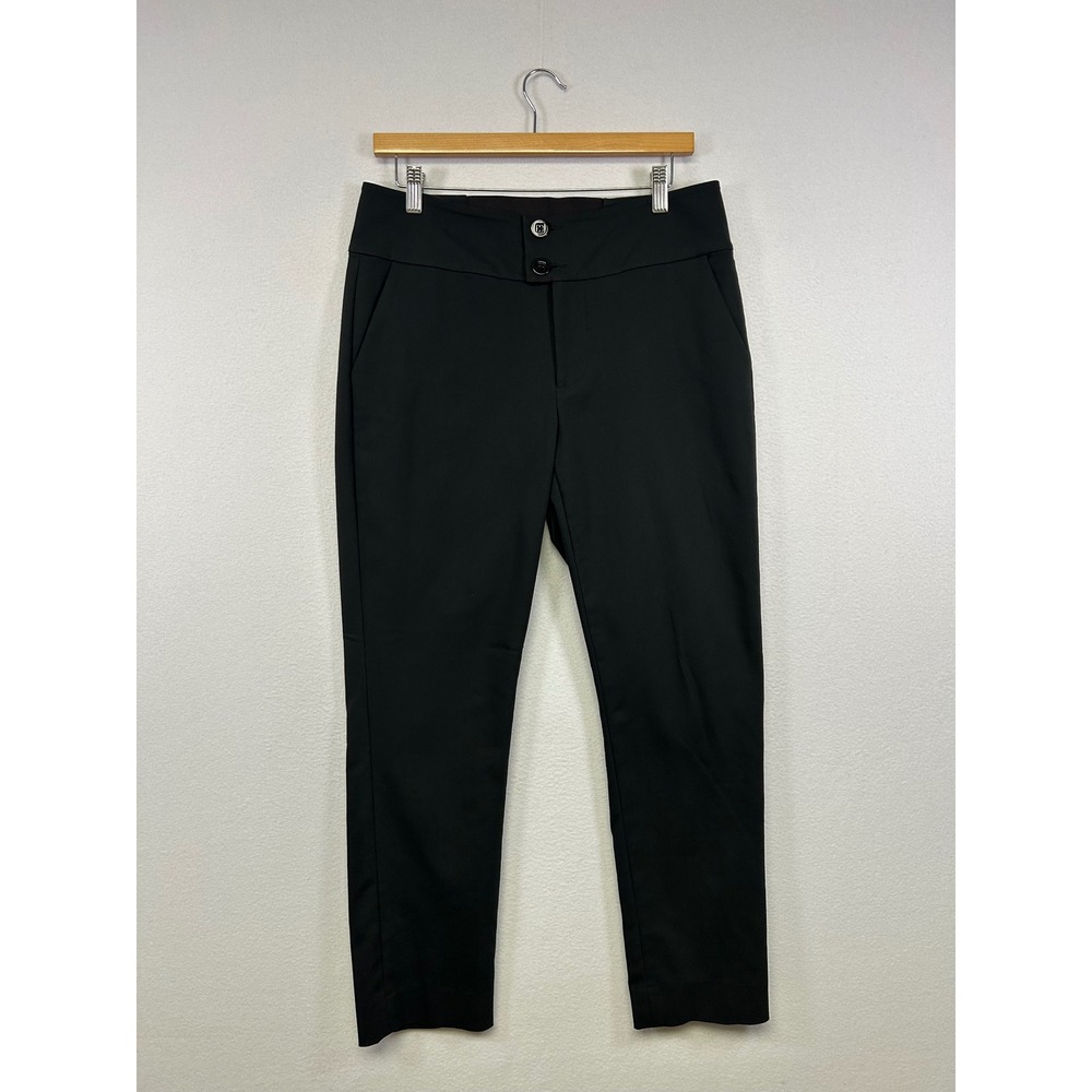 Business Casual Cabi Womens 10 Black Slim Cropped Stretch Career Trousers 5502
